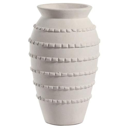 Tomas French Country White Earthenware Decorative Vase - Small | Kathy Kuo Home