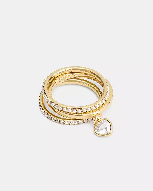 Pearl Heart Ring Set | Coach (US)
