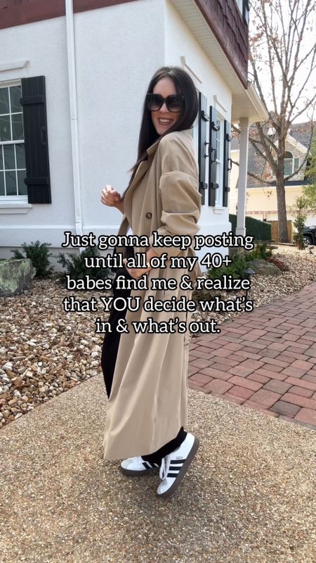 Posting until all of my 40+ babes find me and realize that YOU decide what’s in and what’s out! Wear what makes you happy!

Sizing:
Trench coat-H&M, wearing small
Trousers-H&M, wearing 6
Adidas Court Shoes-tts

Casual outfit | spring outfit | elevated casual | business casual 

#LTKover40 #LTKstyletip #LTKfindsunder50