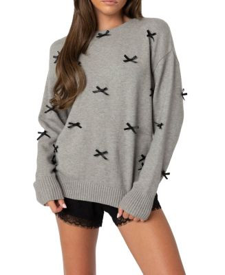 Satin Bow Oversized Sweater | Bloomingdale's (US)