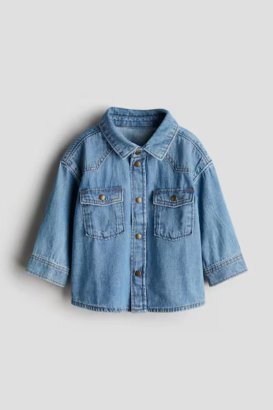 H & M - Cotton Denim Shirt - Blue | H&M (US + CA)