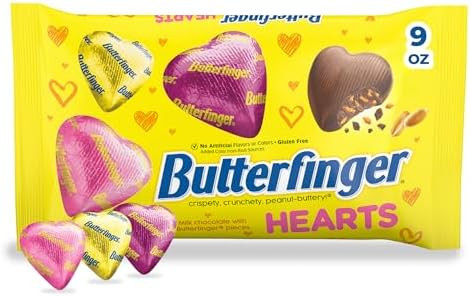 Butterfinger Heart Shaped Milk Chocolate, Crispety Crunchety Peanut-Buttery, Individually Wrapped... | Amazon (US)