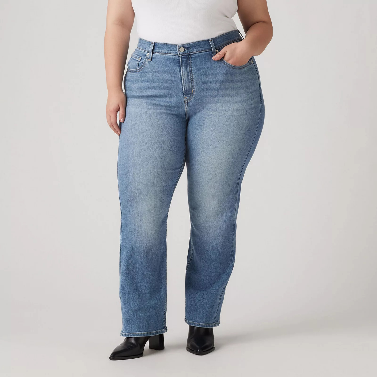 Plus Size Levi's® 724™ High-Rise Straight Leg Jeans, Women's, Size: 20 - Regular, Eternal Blue Mid | Kohl's