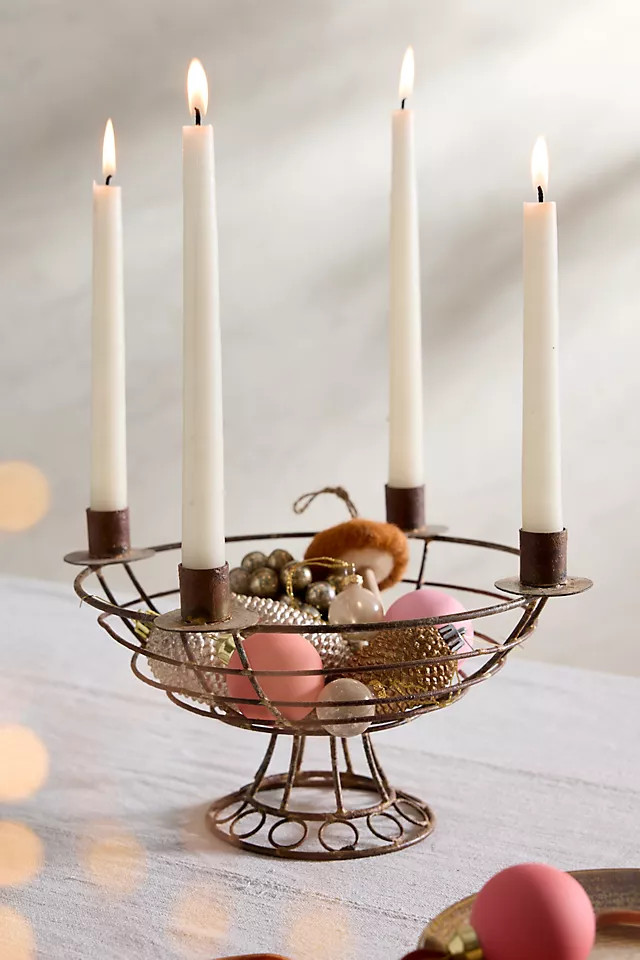 Wire Basket Candelabra | Anthropologie (US)