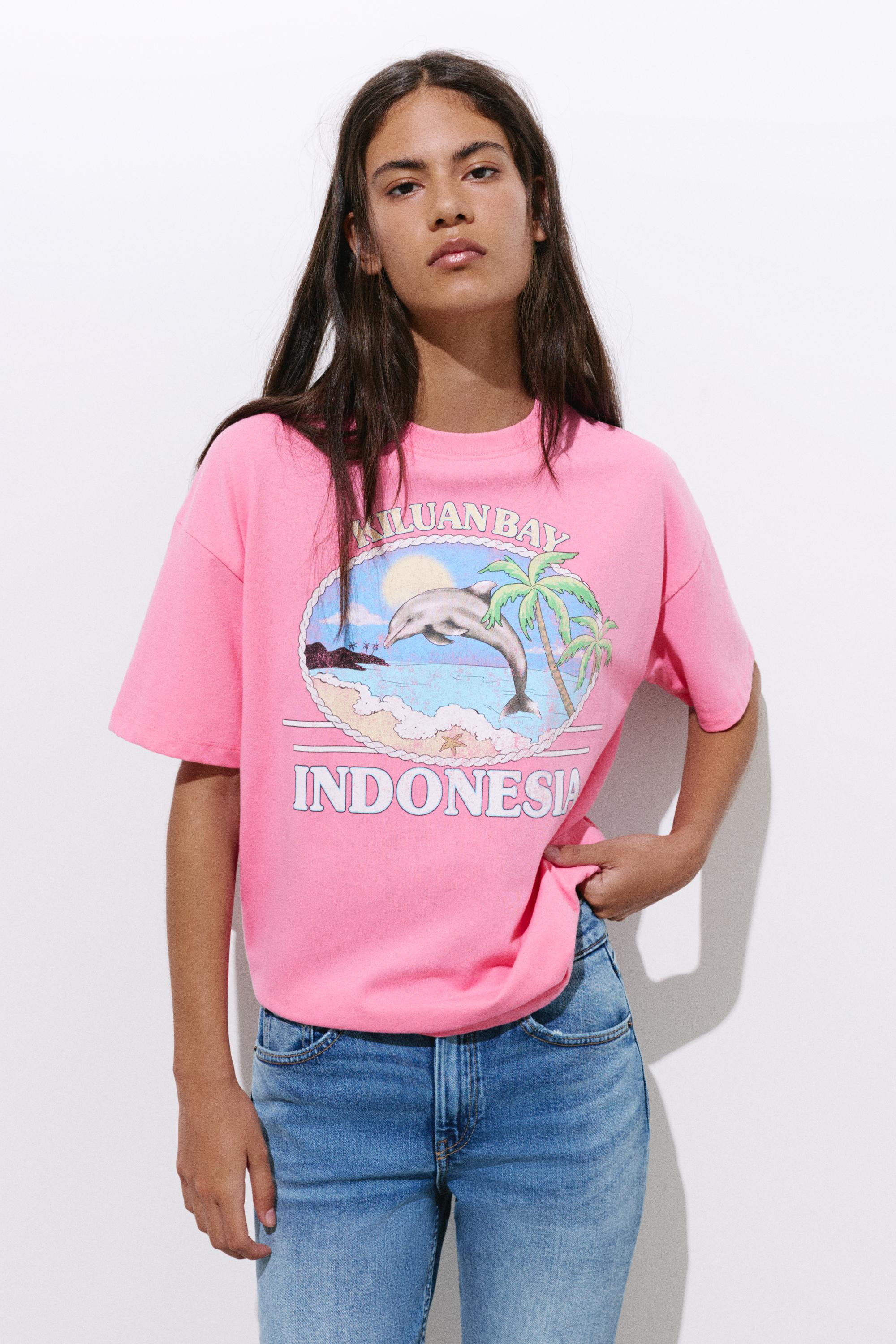 T-shirt graphique dauphin Indon\u00e9sie | Pull&Bear France | PULL and BEAR FR