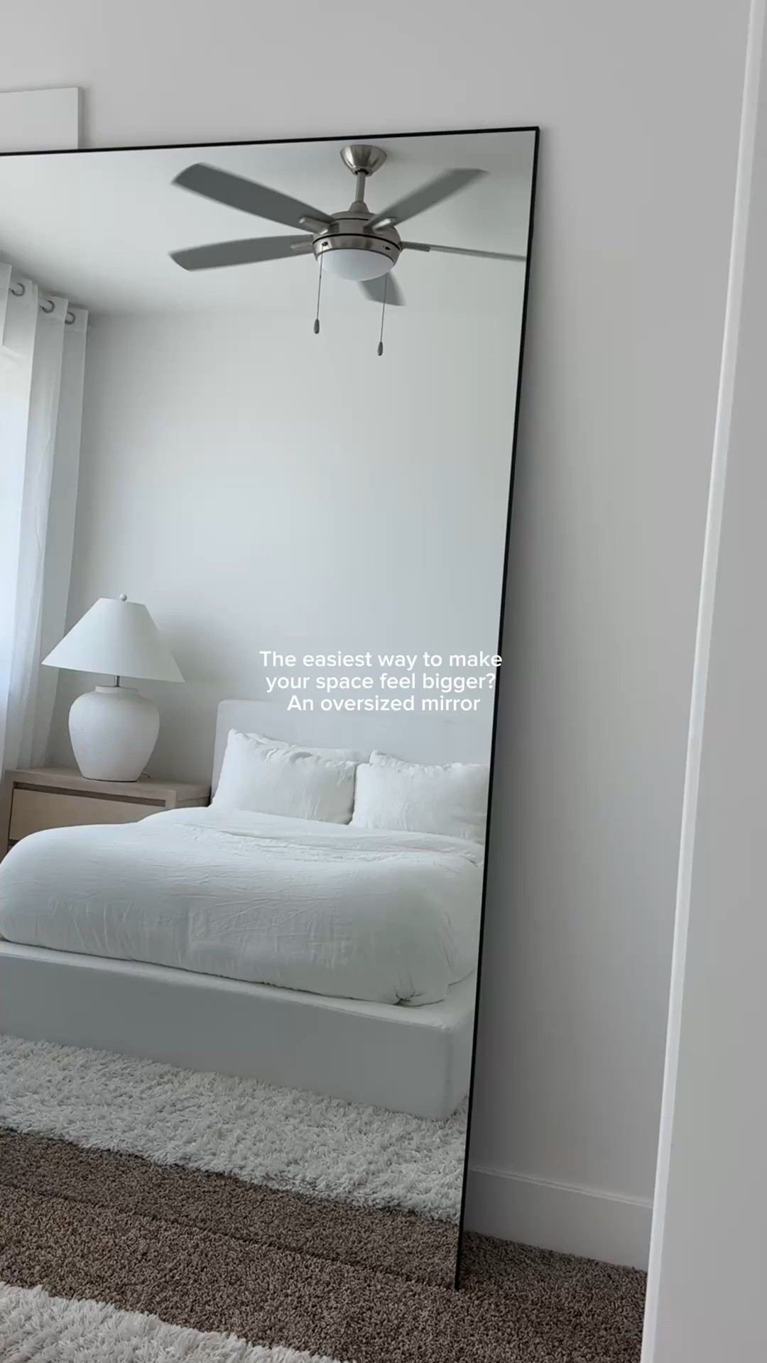 The most perfect affordable and oversized mirror from Amazon! I have the 82”L x 44”W

#LTKmorningroutine #LTKHome #LTKdayinmylife