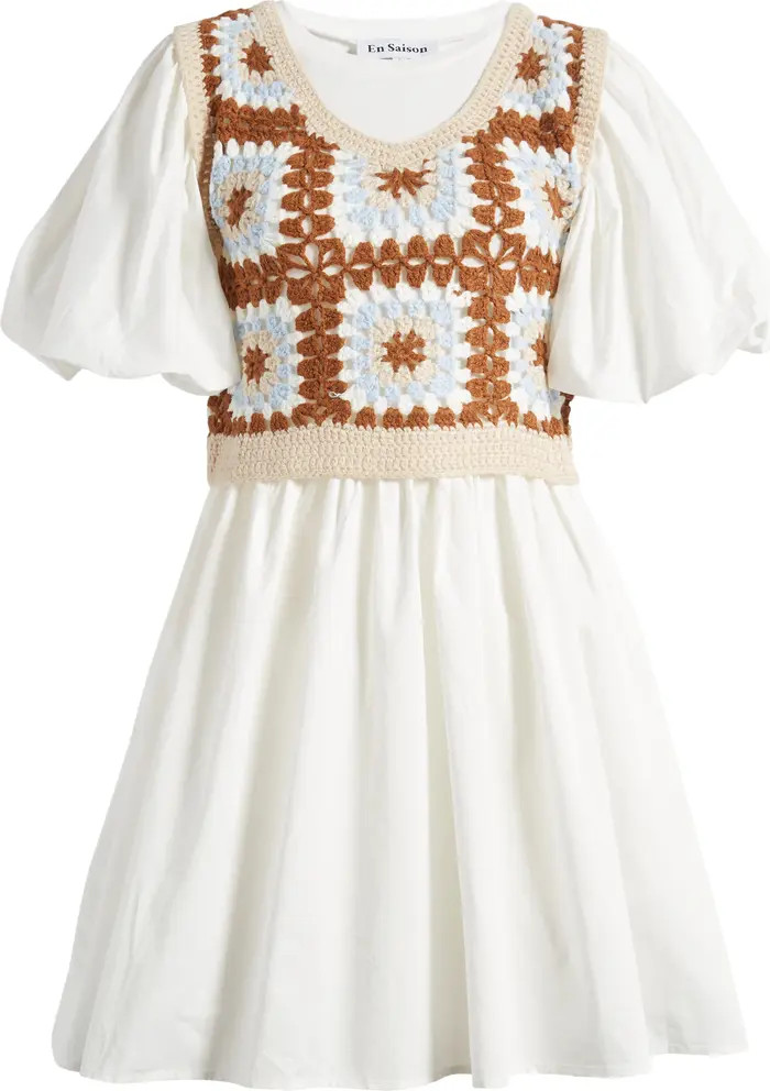 Evie Mixed Media A-Line Minidress | Nordstrom