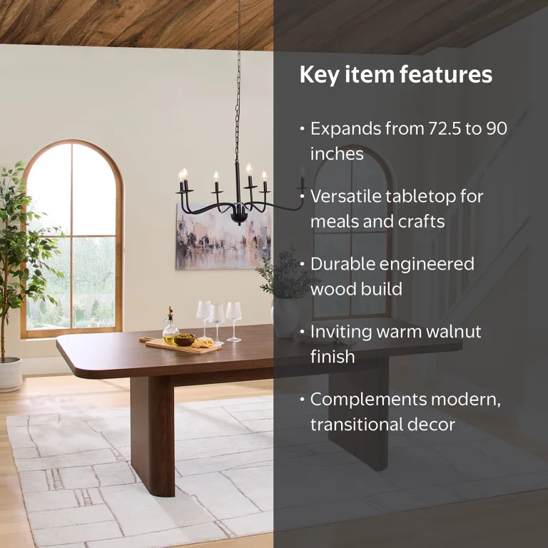 Better Homes & Gardens Juliet Expandable Dining Table, Walnut | Walmart (US)