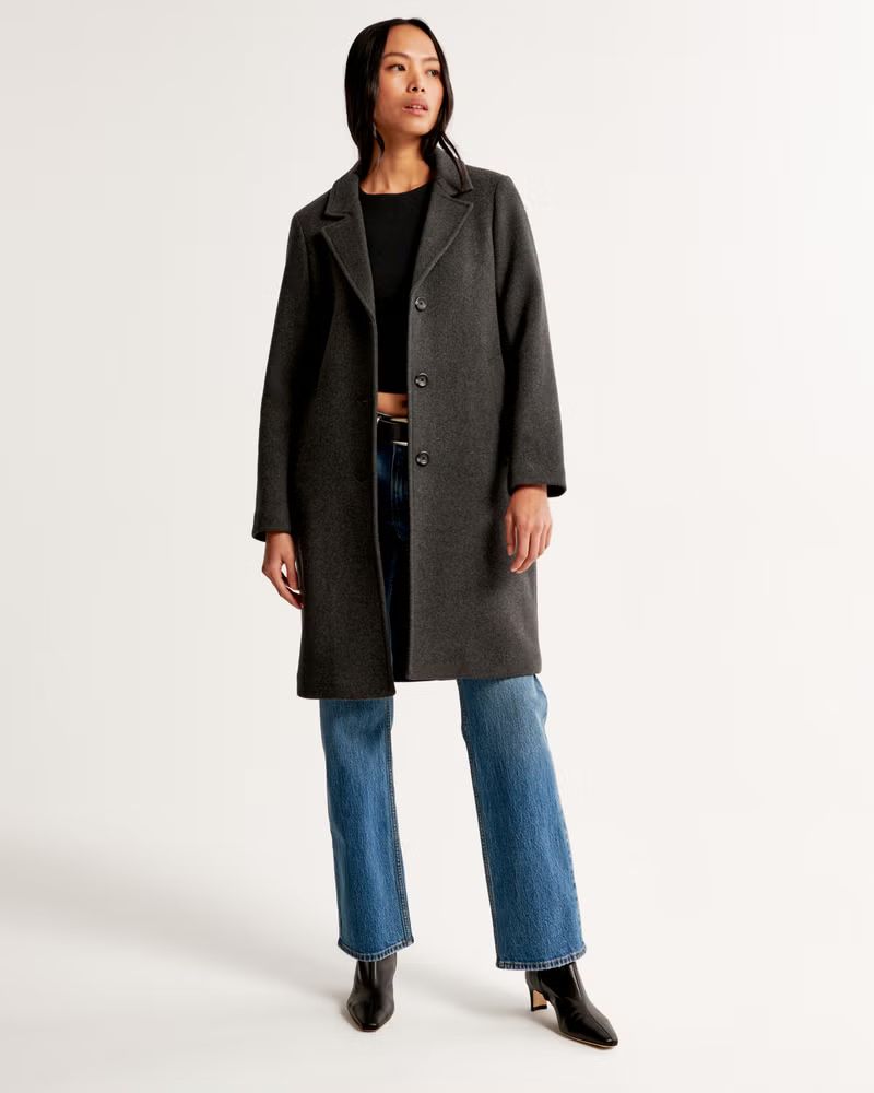 Wool-Blend Dad Coat | Abercrombie & Fitch (US)