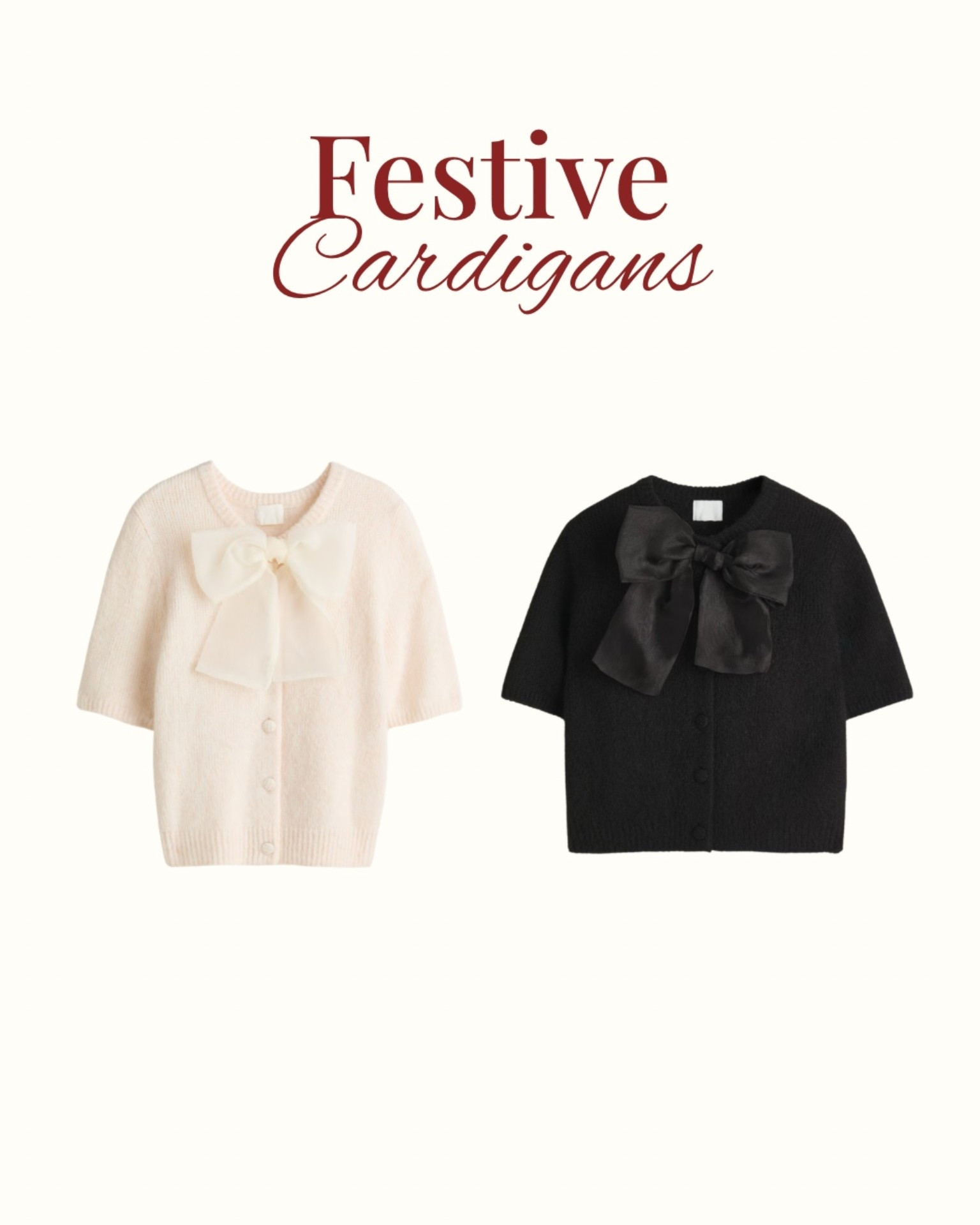 Bow cardigan in black and cream perfect to wear for the festive season to wear with satin skirts, tailored trousers or even jeans ❤️

#LTKuk #LTKwinter #LTKfestive