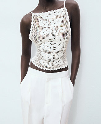 Women's Open Back Crochet Top | Macy's