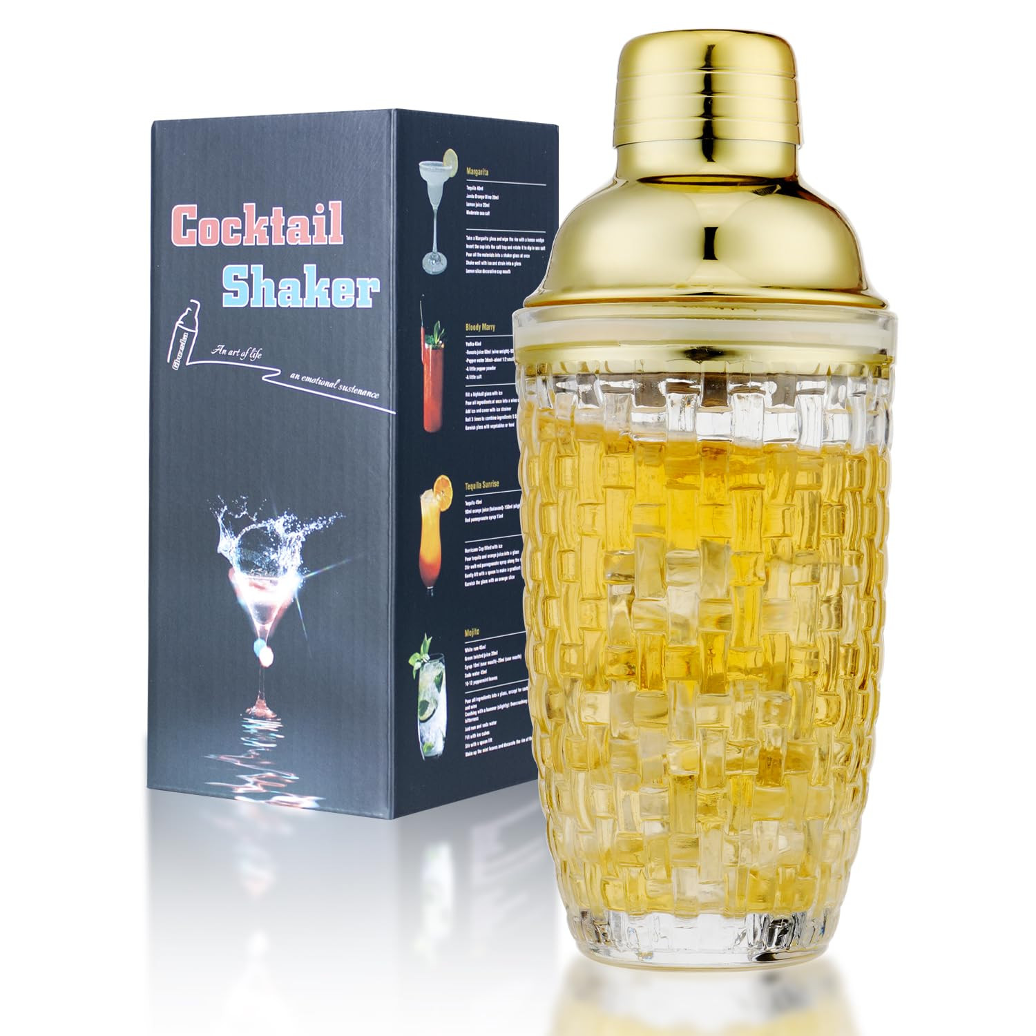 Glass Cocktail Shaker Set - Glass Shaker for Cocktails, Drink Shakers Cocktail and Cocktail Shake... | Amazon (US)