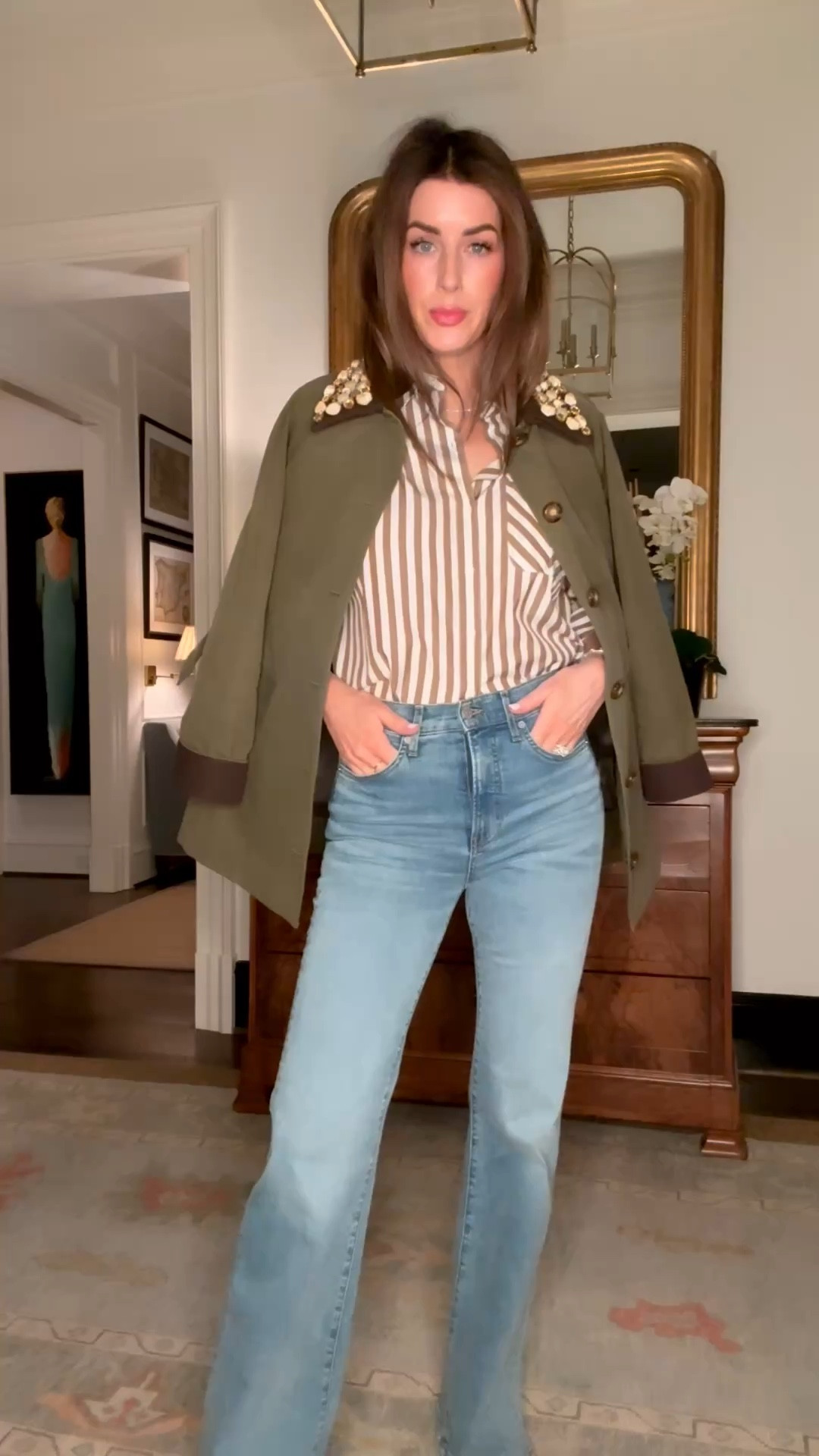  

 If you’ve been looking for that pair of jeans… this is your sign. 👖✨ They are nearly sold out and truly one of the best-fitting, most flattering pairs I’ve tried this season — easy rise, polished wash, and that effortless silhouette that works with everything.

And let’s talk about the backbone of a spring wardrobe: the classic button-up. I live in a great button-up shirt this time of year. Styled open over denim, tucked into trousers, layered under a jacket, or dressed up with statement jewelry — it’s the most versatile piece in your closet. I found three elevated, practical options that will carry you straight through spring.

Then we have jackets (because spring layering is everything). One is a fresh take on a denim jacket with the most beautiful elevated details — the kind that instantly pulls an outfit together. And the green jacket with the removable bedazzled collar? Obsessed. It’s classic with just enough personality to make people stop and ask where it’s from.

These are the pieces that make getting dressed easy — polished, wearable, and on repeat.

Go shop before they’re gone 🤍 Everything is linked on my LTK. 

#springstyle #elevatedbasics #womenover30style #classicwithatwist #springwardrobe

#LTKootd #LTKOver40 #LTKTall
