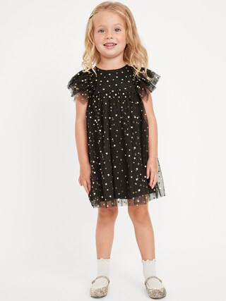 Flutter-Sleeve Printed Tulle Dress for Toddler Girls | Old Navy (US)