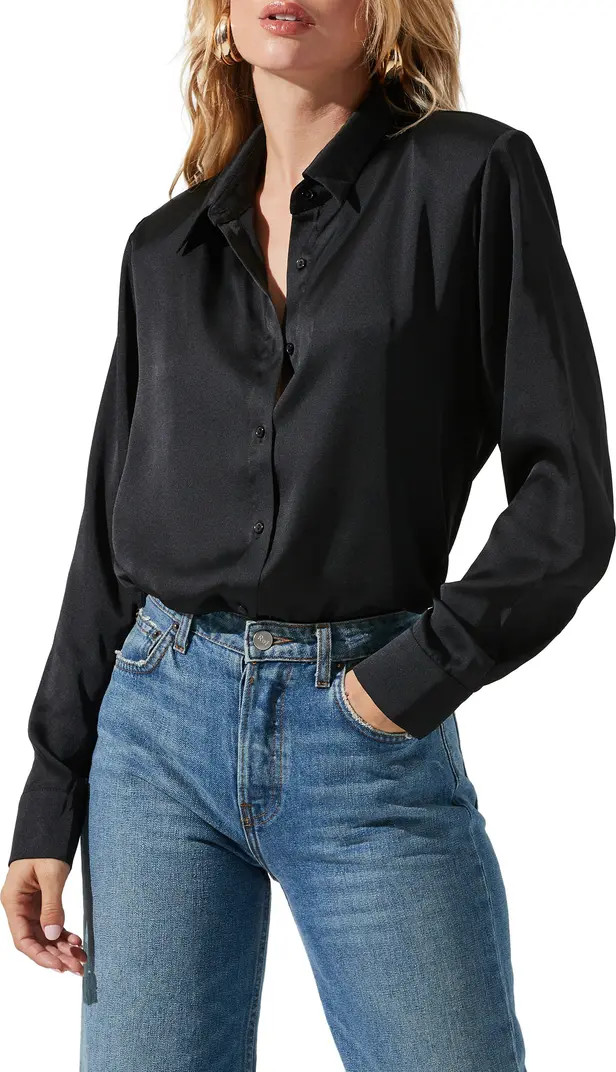 Satin Button-Up Shirt | Nordstrom Rack