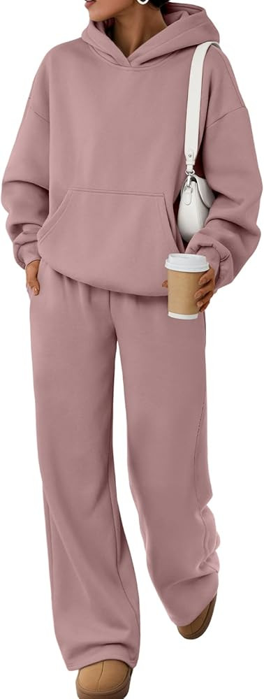 Trendy Queen 2 Piece Lounge Sweat Sets Plus Size Fall Fashion Matching Sweatsuits Wide Leg Pants ... | Amazon (US)