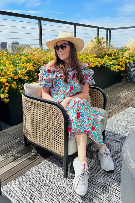 Rooftop evening outfit - 
La DoubleJ Breakfast Dress
Prada Sneaker
Hat Attack Panama XL 
Chloe sunglasses - similar linked 

#LTKfindsunder100 #LTKSeasonal #LTKhome