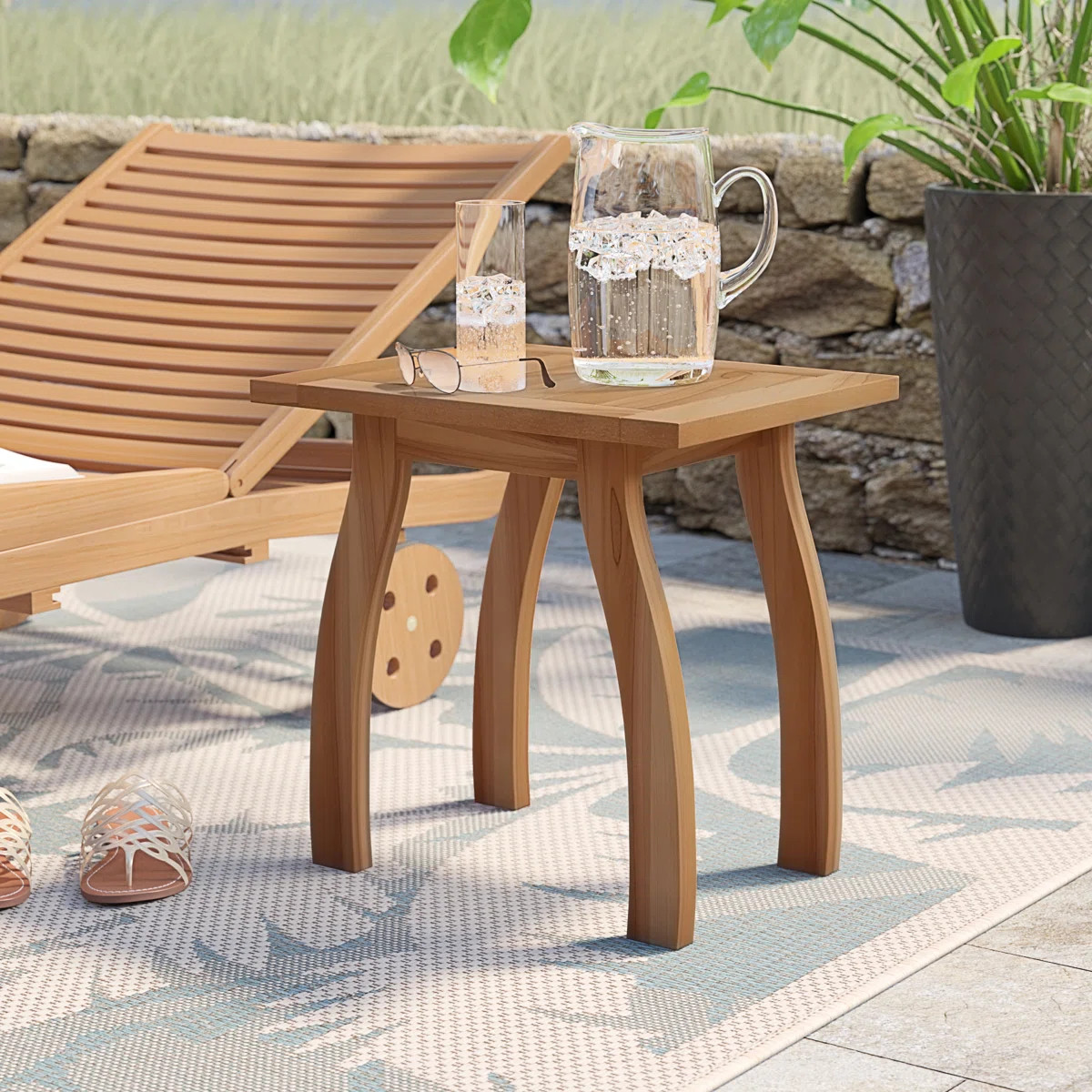 Rectangular Wood Outdoor Side Table , 19'' in. W 15'' in. D | Wayfair North America