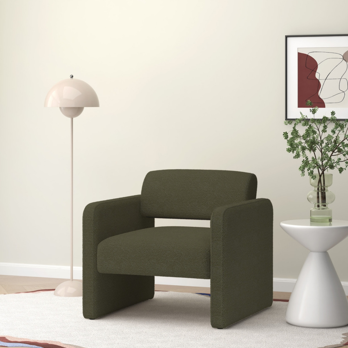 Streamdale Furniture Green single sofa chair, upholstered comfortable chair with armrests, for dining room/bedroom/living room/reception - Green (30.9 | Macy's