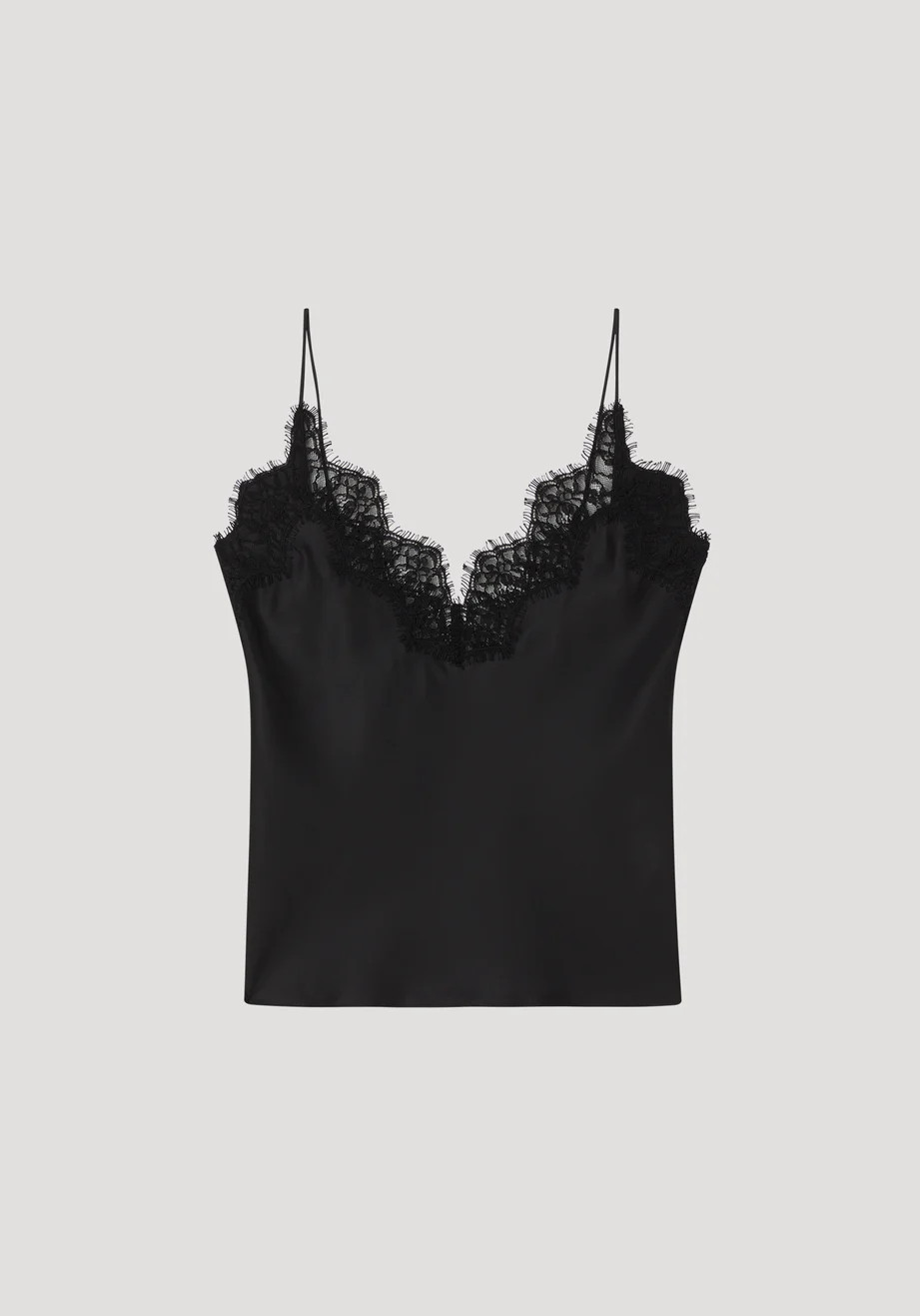 silk lace camisole top | black | Rohe
