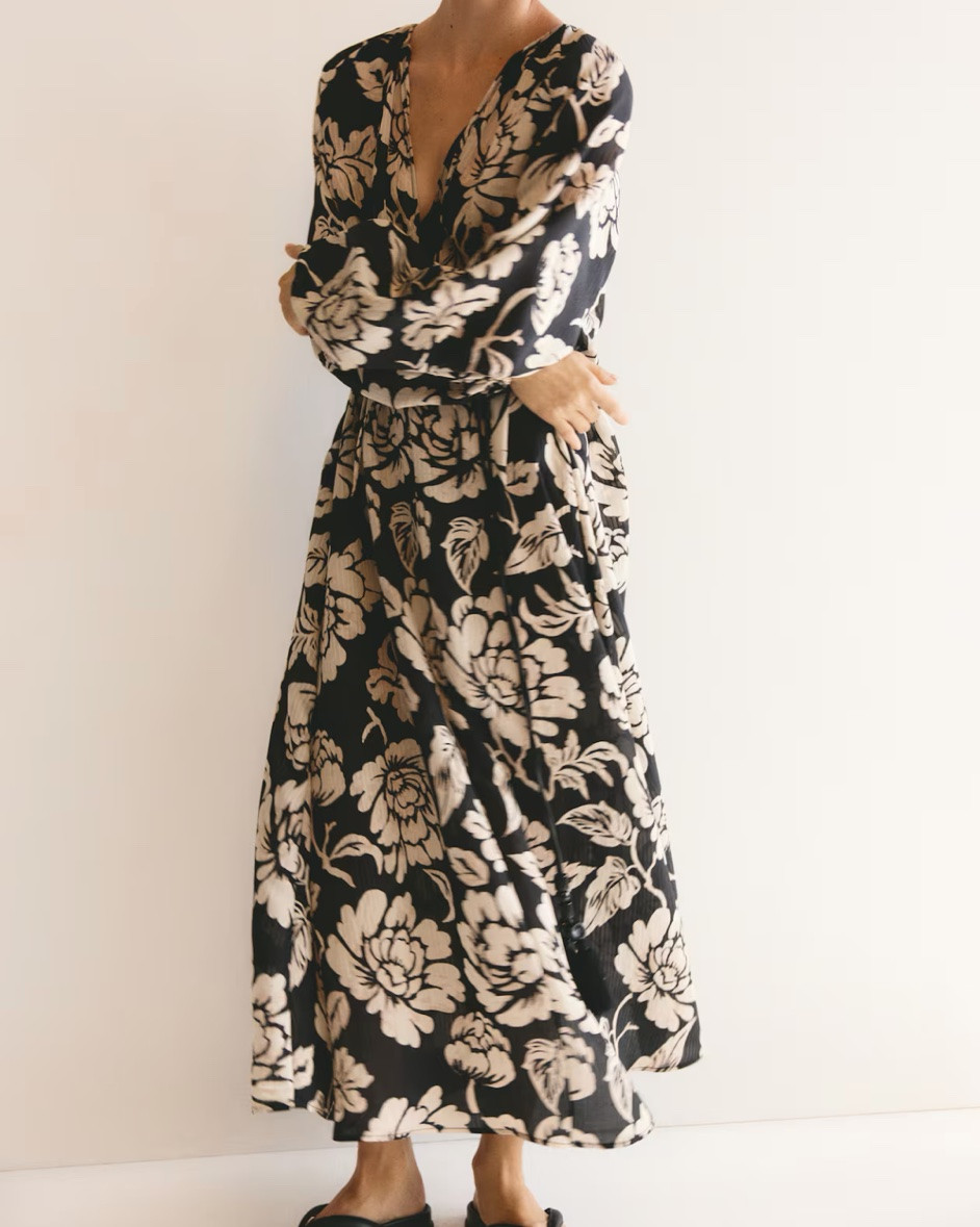Black and cream floral maxi dress

#LTKSeasonal