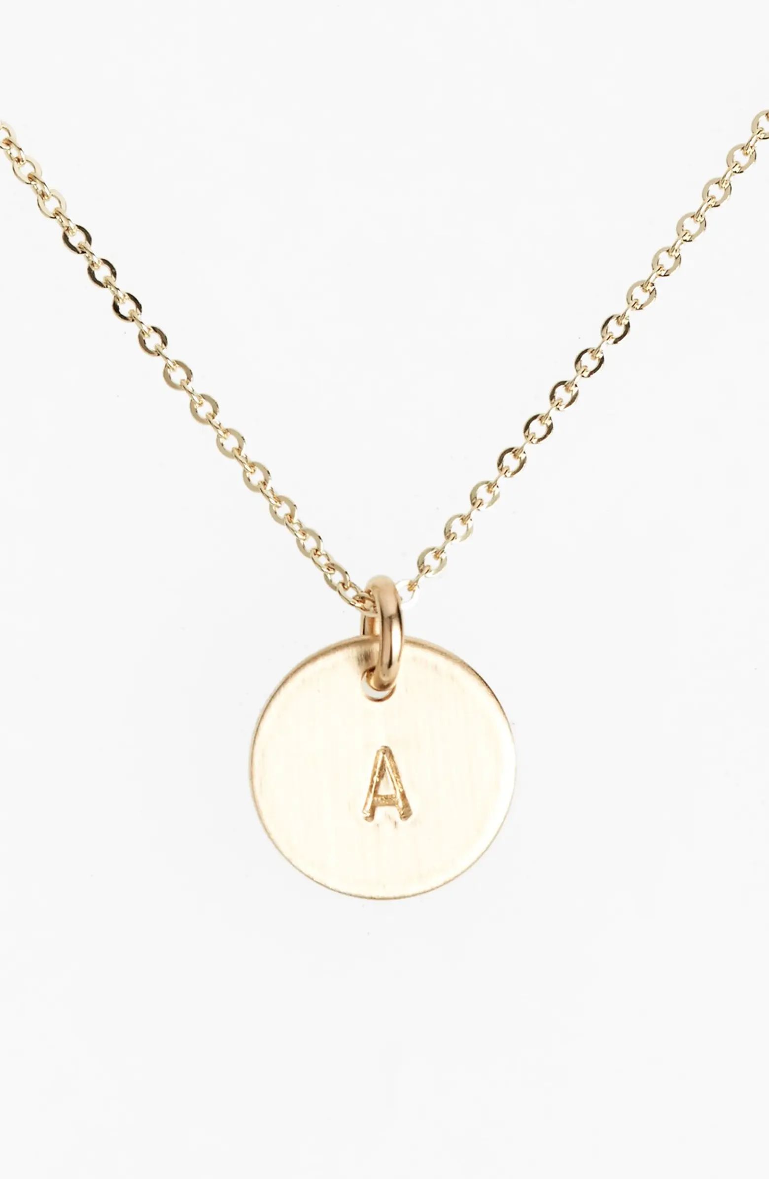 14k-Gold Fill Initial Mini Circle Necklace | Nordstrom