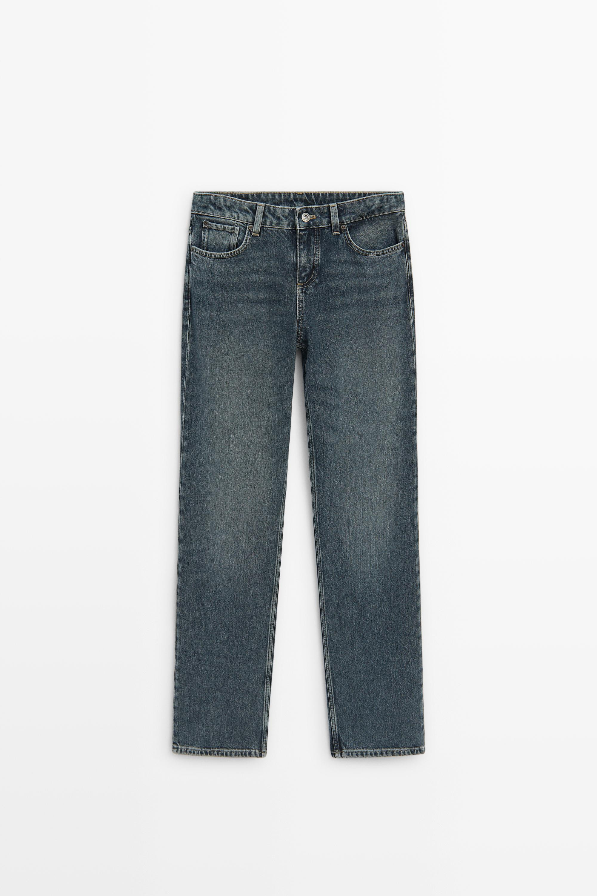 Low-rise straight-leg jeans | Massimo Dutti US