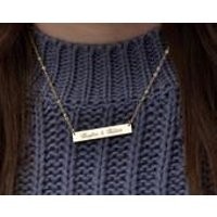 Personalized Bar Necklace, gold bar necklace, custom made bar necklace, wedding date necklace, anniversary gift, gift for her | Etsy (US)