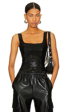 HEARTLOOM Dante Faux Leather Tank in Black from Revolve.com | Revolve Clothing (Global)
