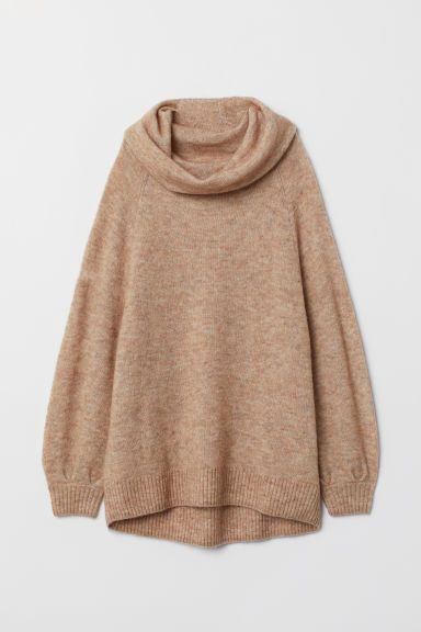 H & M - Oversized Cowl-neck Sweater - Beige | H&M (US + CA)