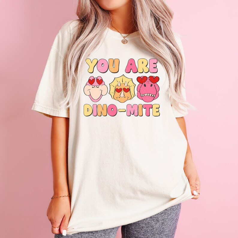 Comfort Colors Shirt, Valentine's Day Shirt, Dinosaur Shirt, Dinosaur Valentine Shirt, Teacher Va... | Etsy (US)