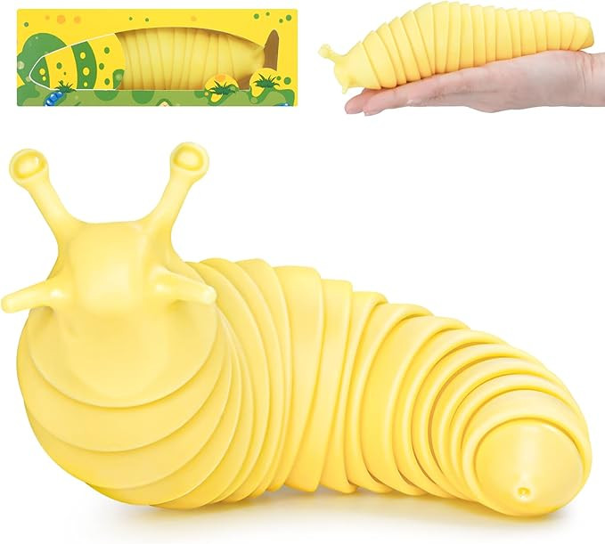 3D Printed Slug Fidget Toy,7.5" Fidget Slug Articulating Stim Toys , Flexible Articulated Slug Fidge | Amazon (US)