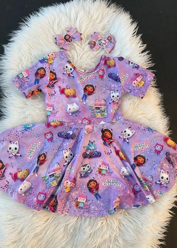 Gabby's Dollhouse Inspired Short Sleeve Dress & FREE BOW | Etsy (US)