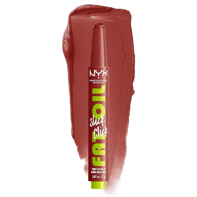 NYX PROFESSIONAL MAKEUP Fat Oil Slick Click, Lightweight, Buildable, Pigmented Vegan Lip Balm - G... | Amazon (US)