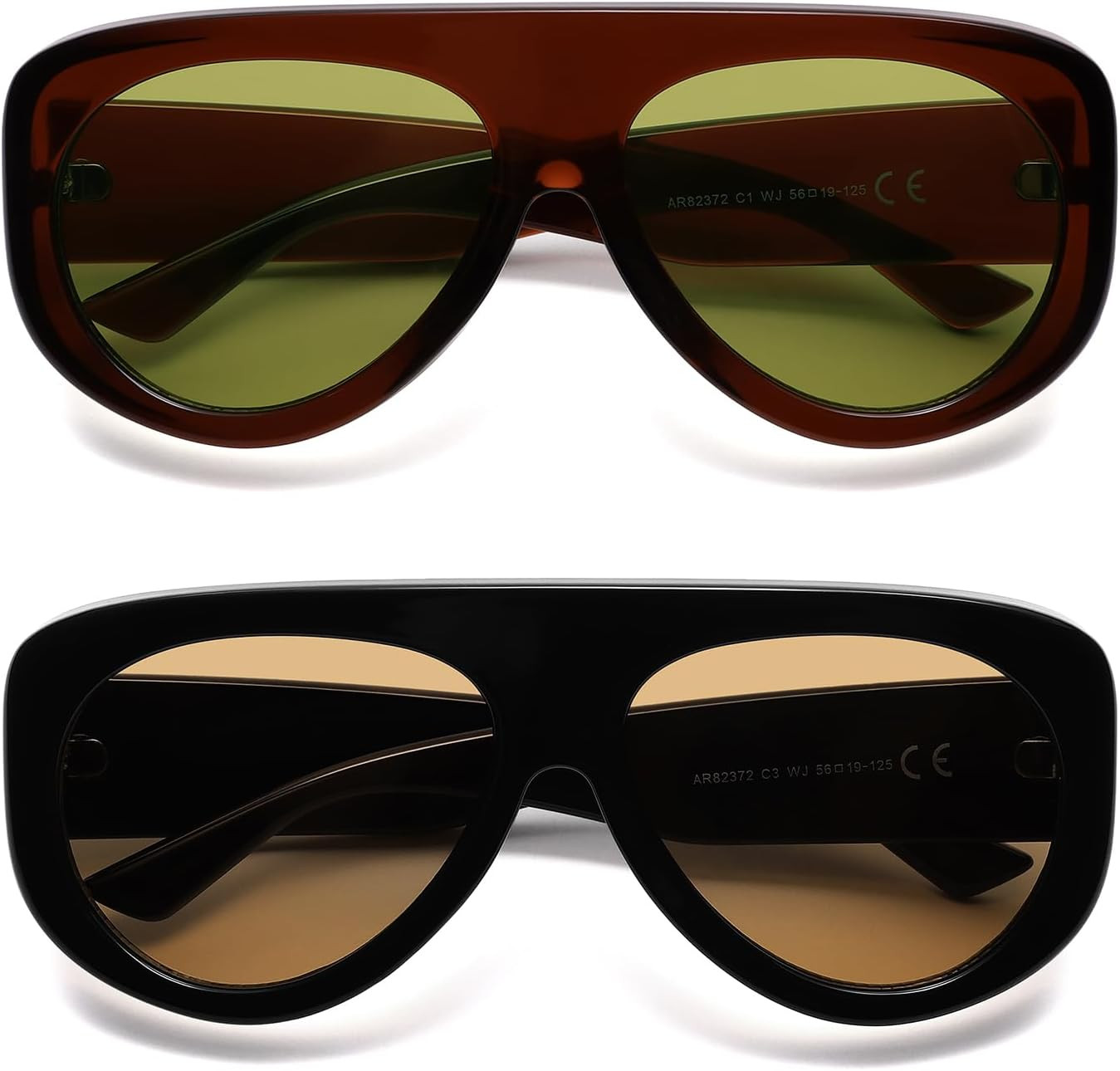 Trendy Aviator Sunglasses Womens Mens Oversized 90s Shades AR82372 | Amazon (US)