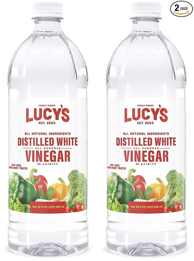 Lucy's Family Owned - Natural Distilled White Vinegar, 32 oz. bottle (Pack of 2) - 5% Acidity | Amazon (US)