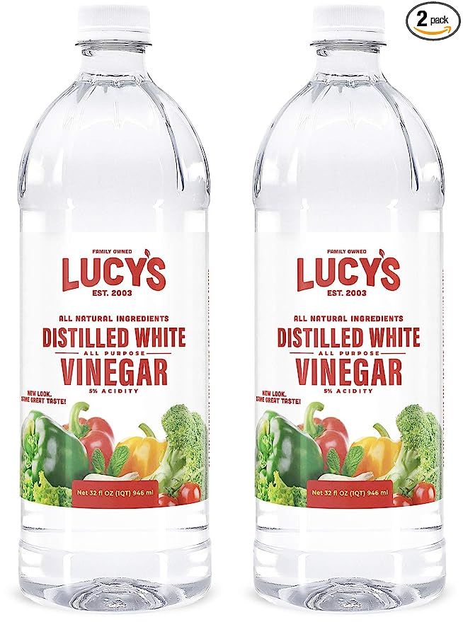 Lucy's Family Owned - Natural Distilled White Vinegar, 32 oz. bottle (Pack of 2) - 5% Acidity | Amazon (US)