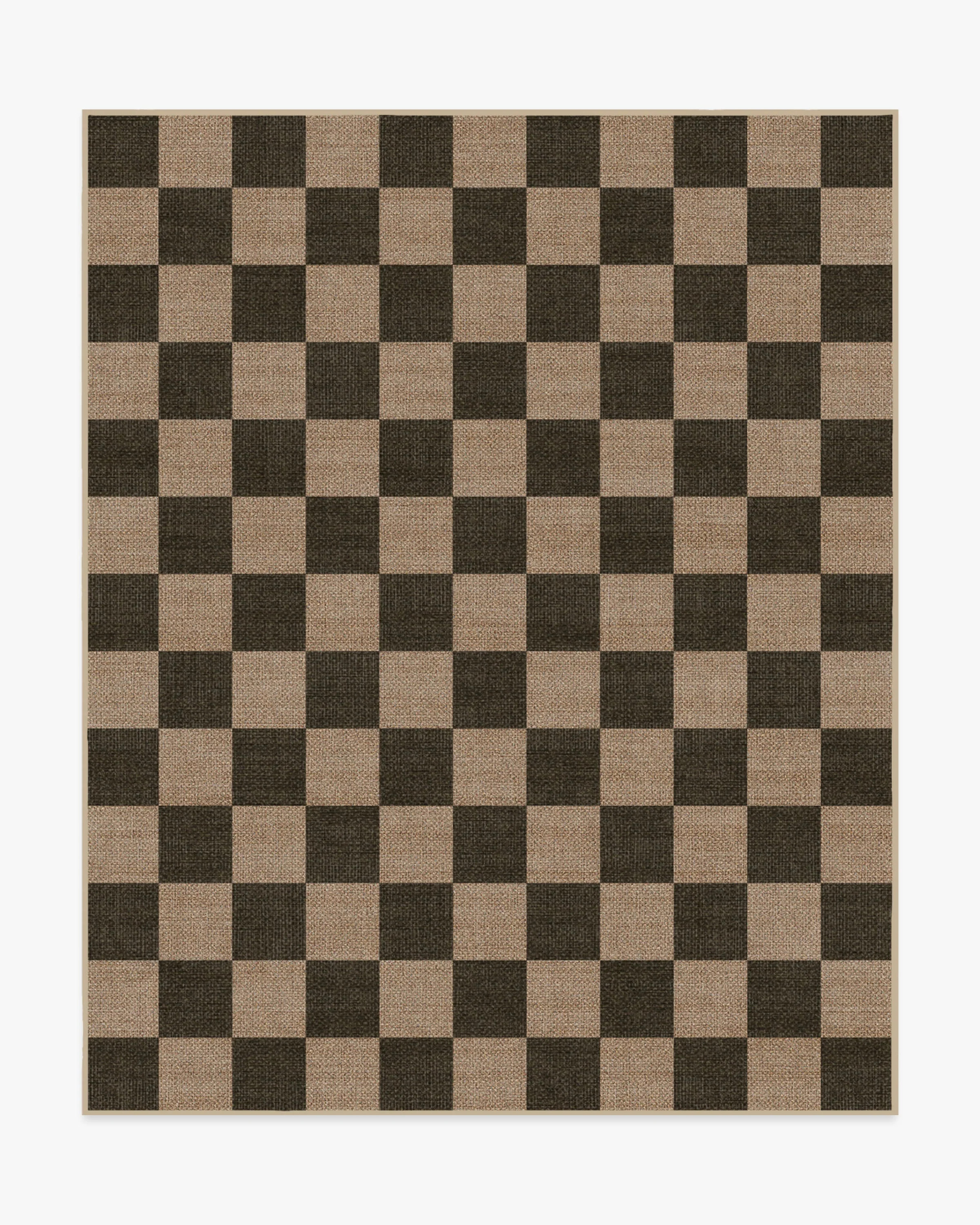 Checkerboard Soft Black Re-Jute Rug | Ruggable