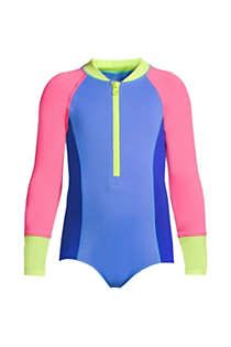 Girls Long Sleeve Half Zip One Piece Swimsuit | Lands' End (US)