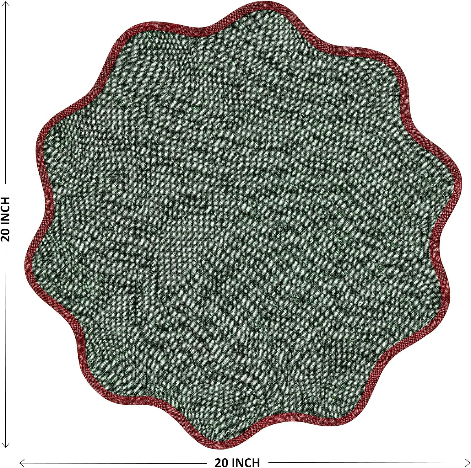Solino Home 100% Pure Linen Napkins, 20 in Round, Red Scalloped, Set of 4 | Amazon (US)
