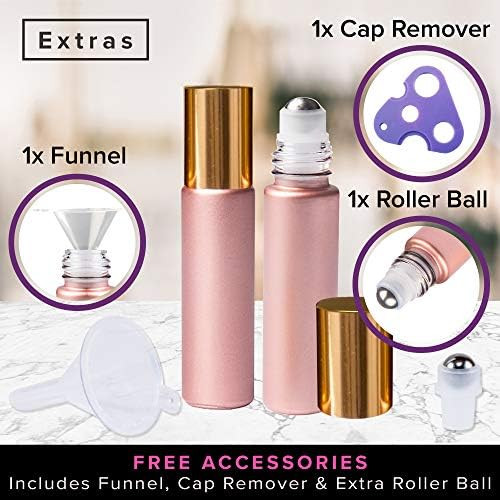 Rose Gold Ultimate Essential Oil Roller Bottles Set With Stainless Steel Balls, 8 Pack 10ml Leakp... | Amazon (US)