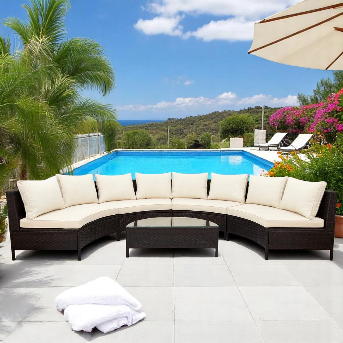 Nooriyah Curved Outdoor Conversation Set | Wayfair North America