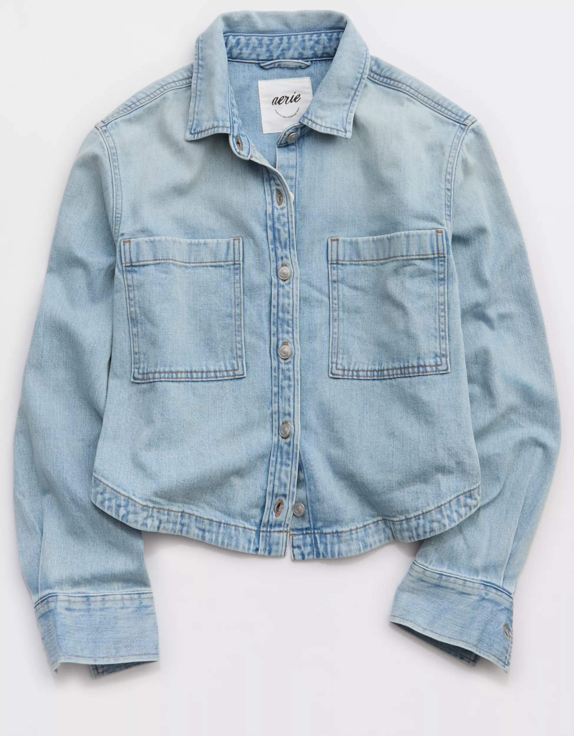 Aerie Cropped Buttondown Shirt | Aerie