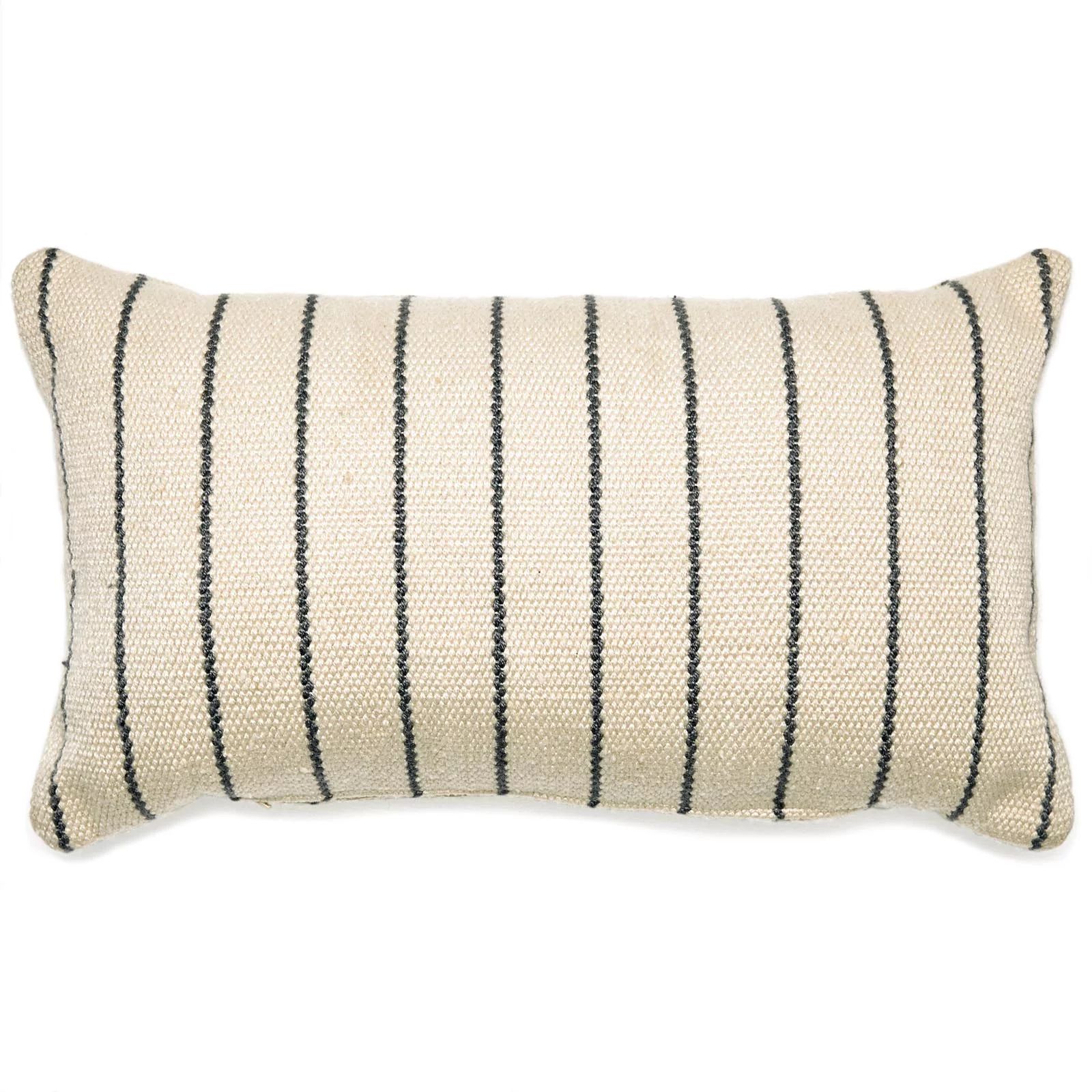 MoDRN Stripe Outdoor Throw Pillow - 14L x 24W - Blue/Ivory | Walmart (US)