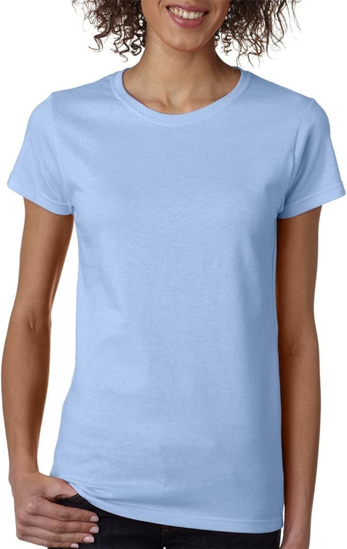 Gildan Women's Heavy Crewneck Cap Sleeve T-Shirt | Amazon (US)