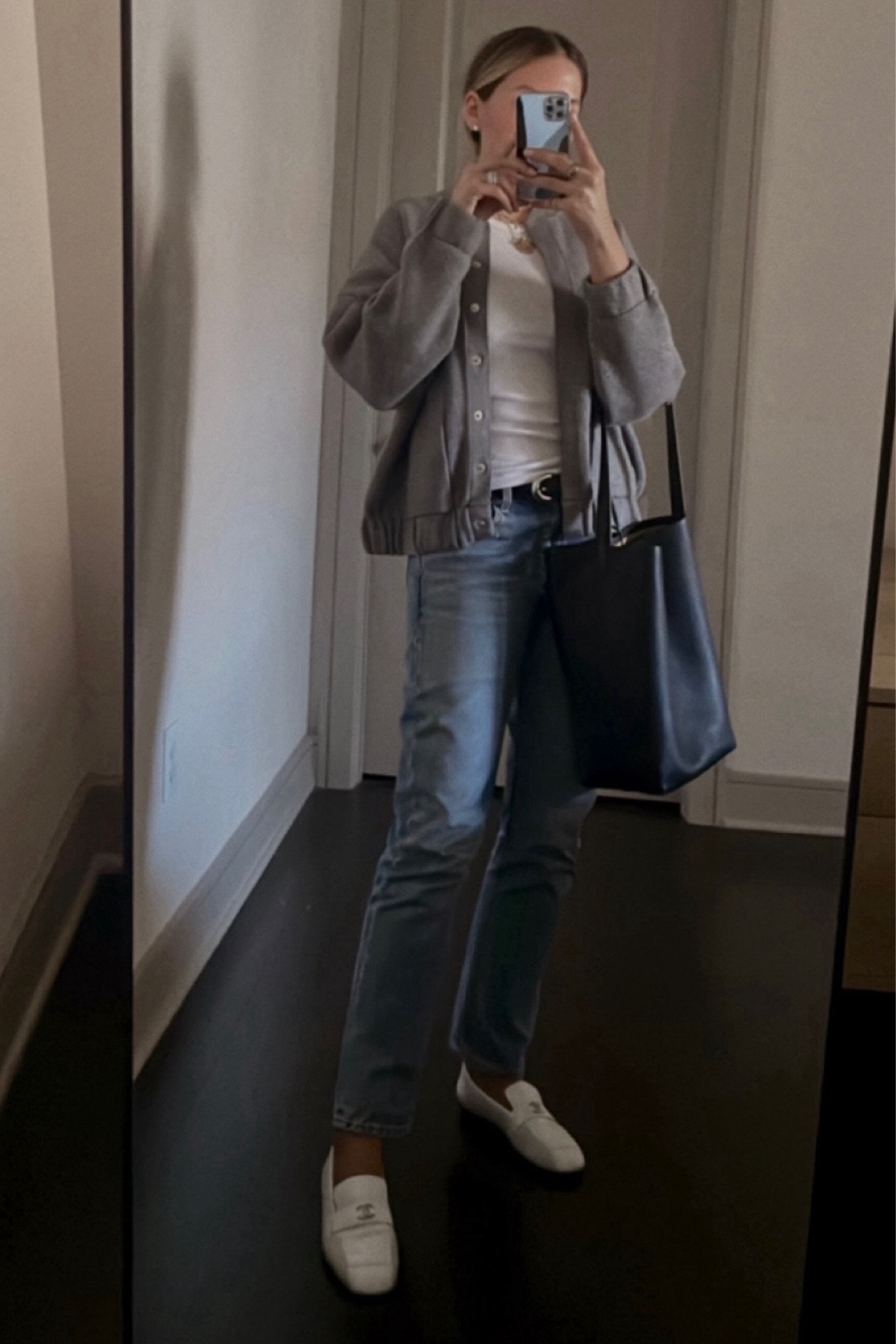 Gray Bomber Jacket // White Loafers // Denim Faves

#LTKshoecrush #LTKstyletip