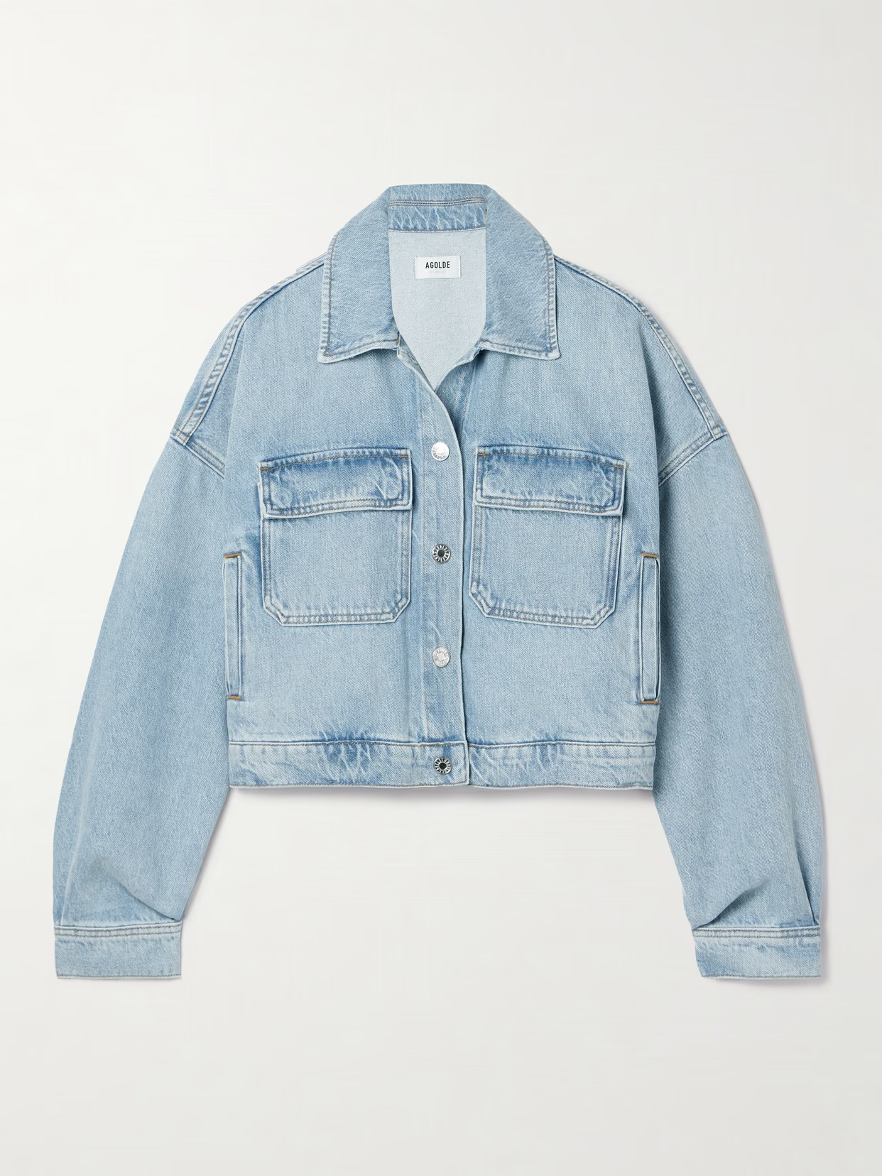 AGOLDE - Luka Cropped Organic Denim Jacket - Blue | NET-A-PORTER (US)