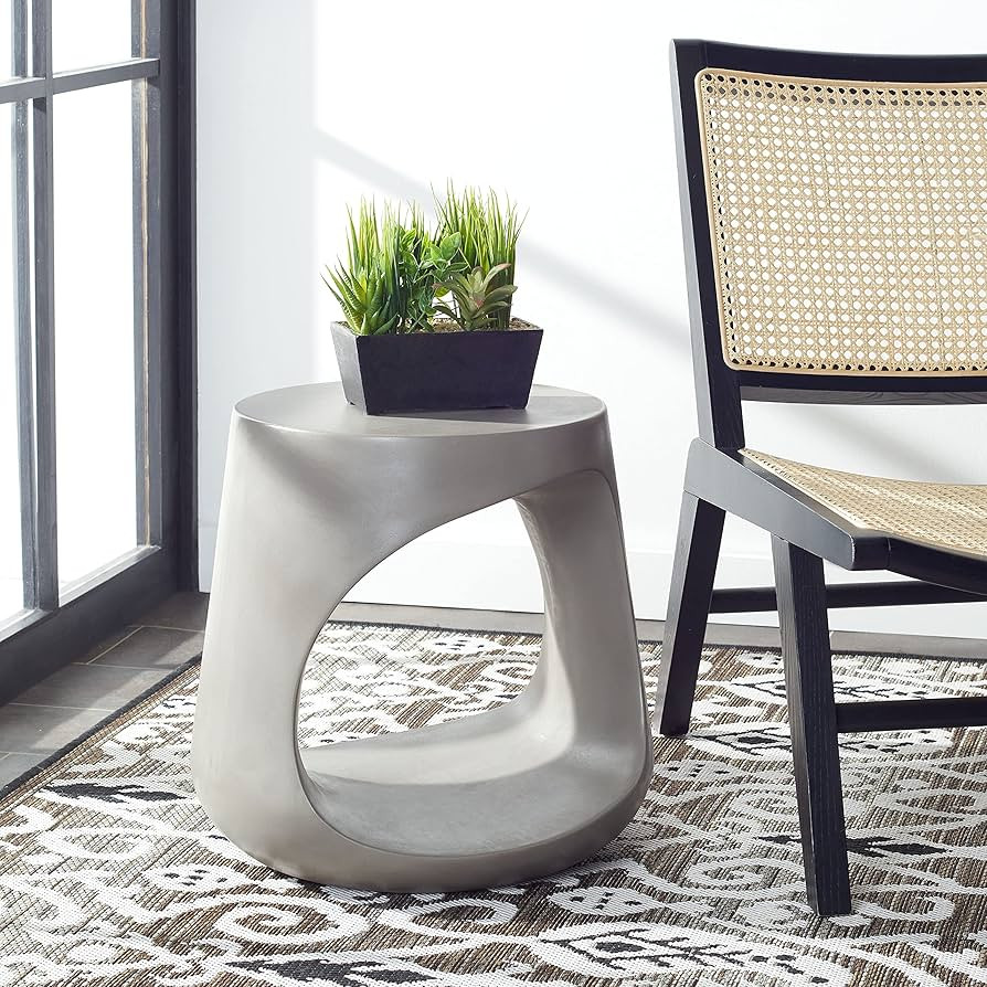SAFAVIEH Outdoor Collection Vikki Modern Dark Grey Concrete Accent Table (Fully Assembled) VNN104... | Amazon (US)
