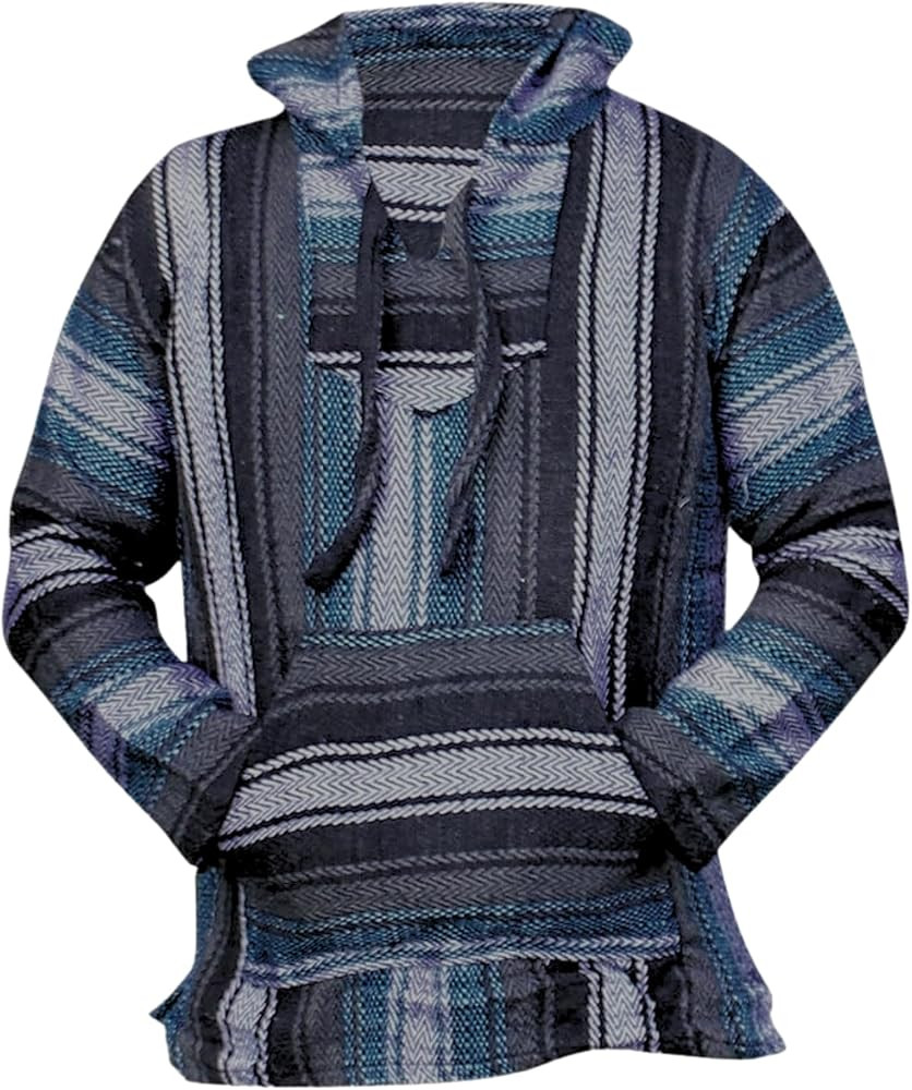 Del Mex Mexican Baja Hoodie Sweatshirt Pullover Jerga Surf Poncho Drug Rug | Amazon (US)
