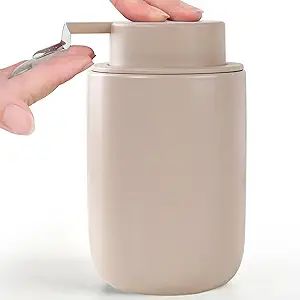 BosilunLife Lotion Pump Dispenser - Matte Khaki Soap Dispenser Bathroom Ceramic Dish Liquid Soap ... | Amazon (US)